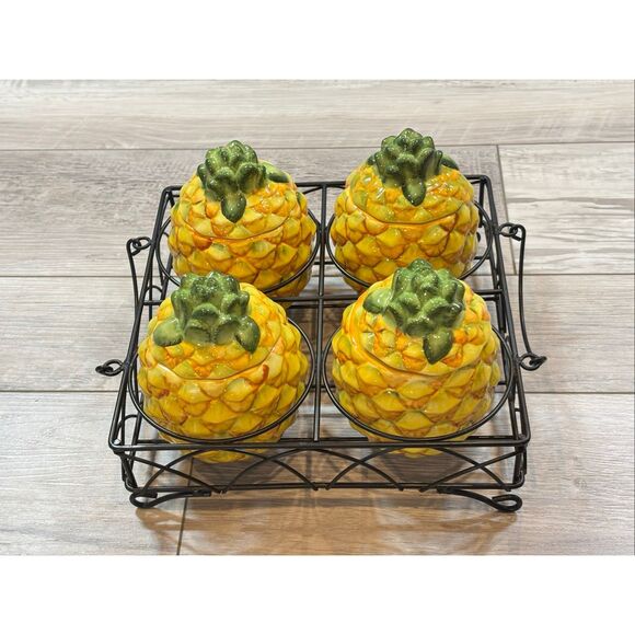 Temp-tations Presentable Ovenware Fresh Crop Small Pineapple Baking Dishes with - Picture 1 of 16